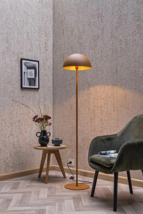 Lucide SIEMON - Floor lamp - Ø 35 cm - 1xE27 - Ocher Yellow - ambiance 1